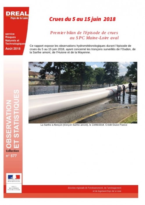 [Publication] Crues du 5 au 15 juin 2018 - observations hydrologiques - DREAL des Pays de la Loire